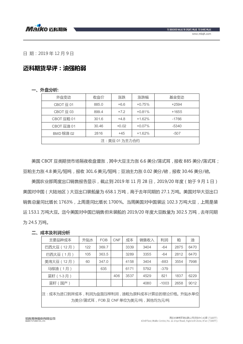 CBOT农产品期货主力合约收盘涨跌不一，大豆期货涨2.4%