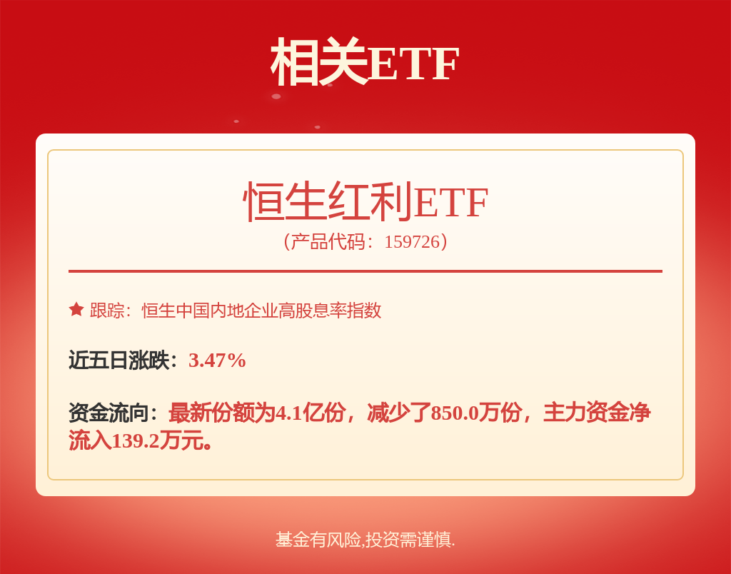 南向资金再现连续百亿净买入，关注恒生ETF易方达（513210）、H股ETF（510900）等产品配置机会