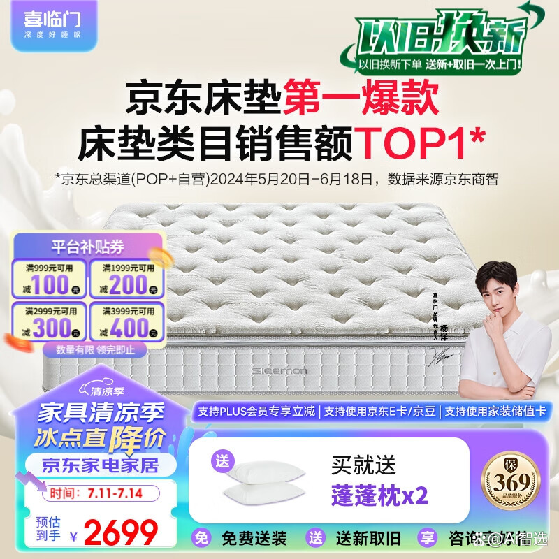 喜临门获得外观设计专利授权:“床垫(智能)”