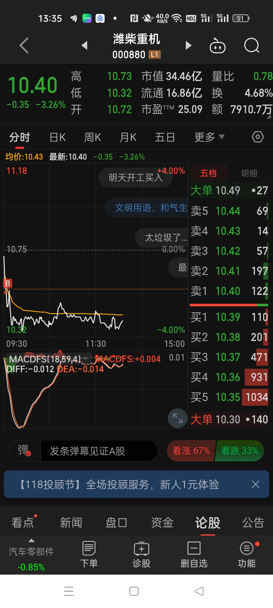 潍柴重机（000880）2026年一季报简析：营收净利润同比双双增长，应收账款上升